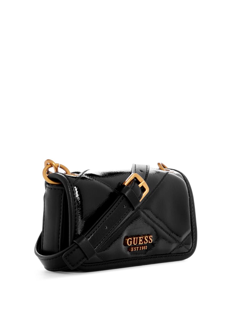 Guess Cilian Quilted Mini Crossbody - Black