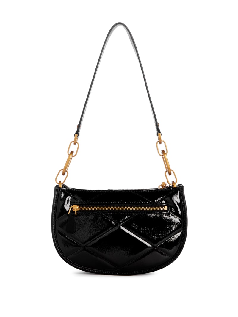 Guess Cilian Quilted Saddle Shoulder Bag - Black