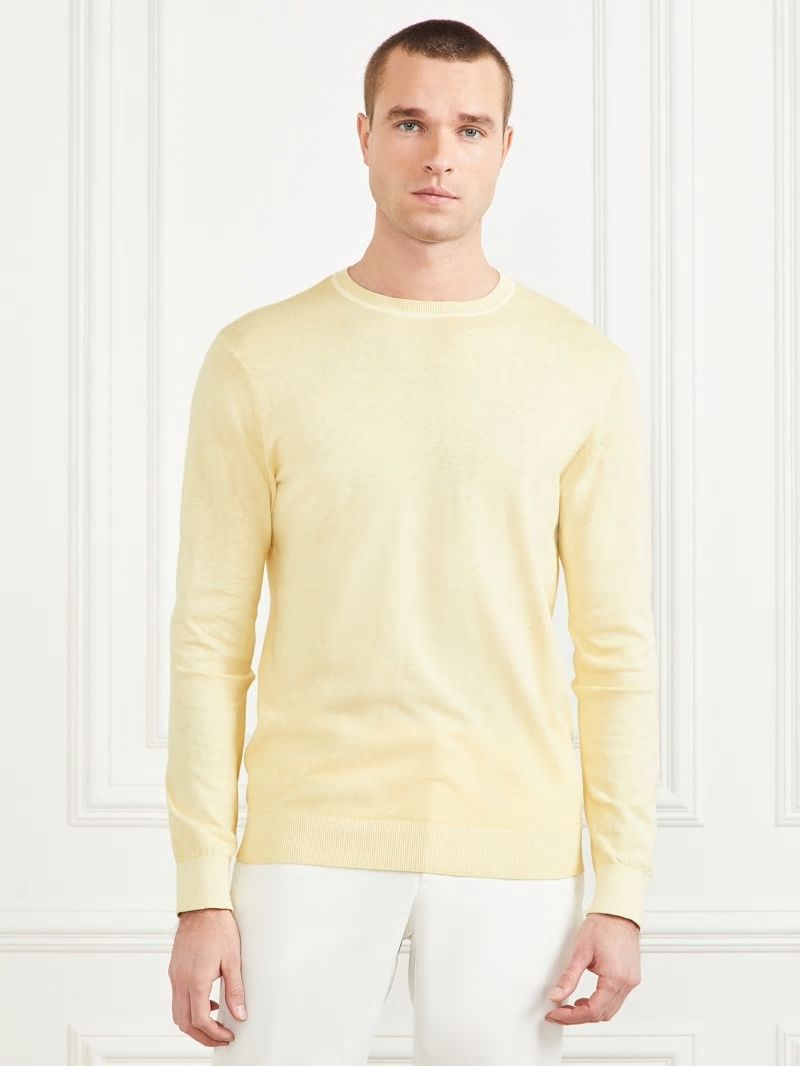 Guess Essential Crewneck Sweater - Creamy Yellow