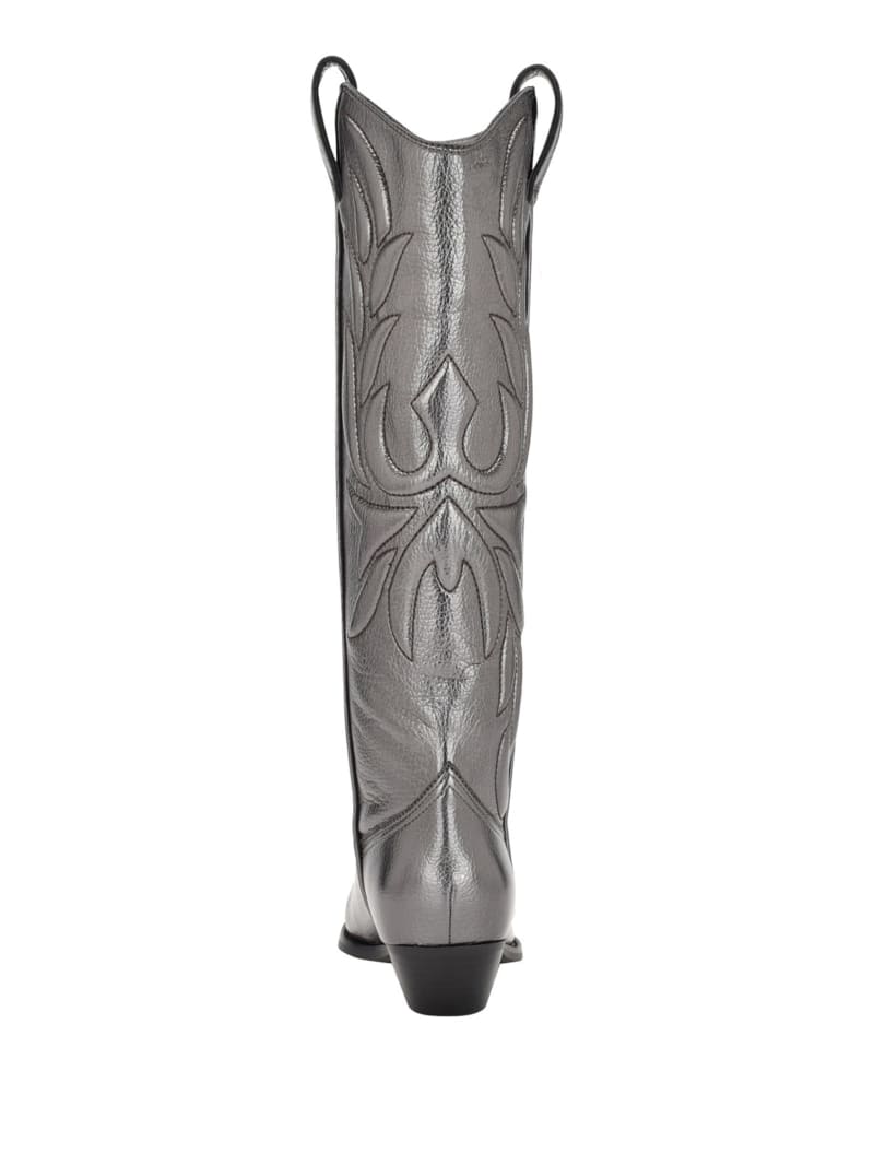 Guess Ginnifer Knee-High Cowboy Boots - Gunmetal