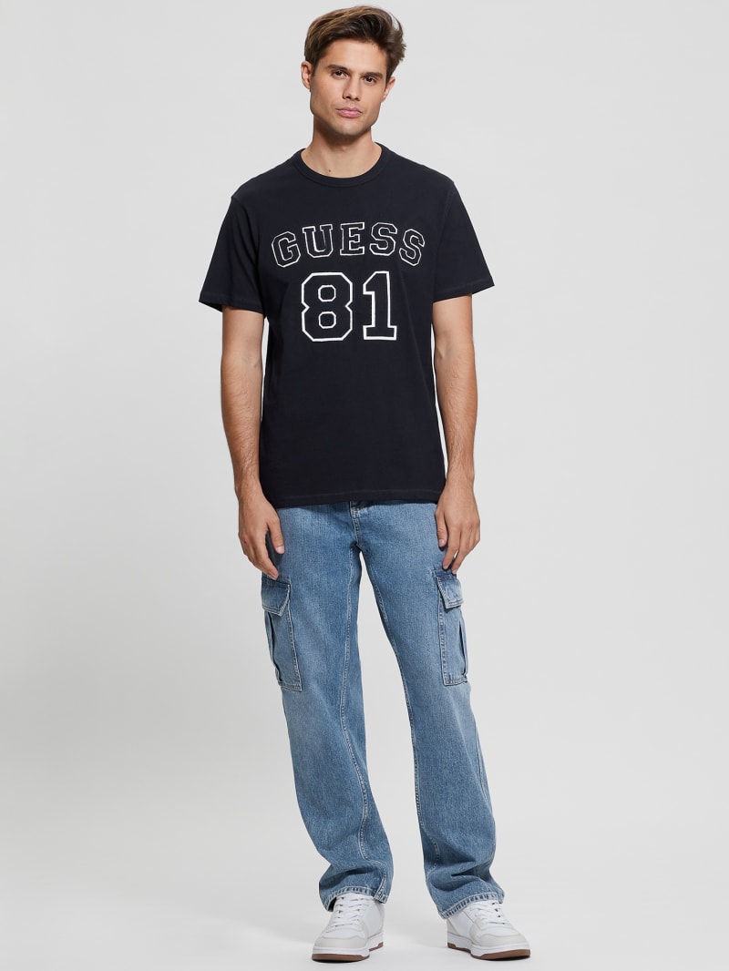 Guess Eco Signature Patch Tee - Bleu éLéGant