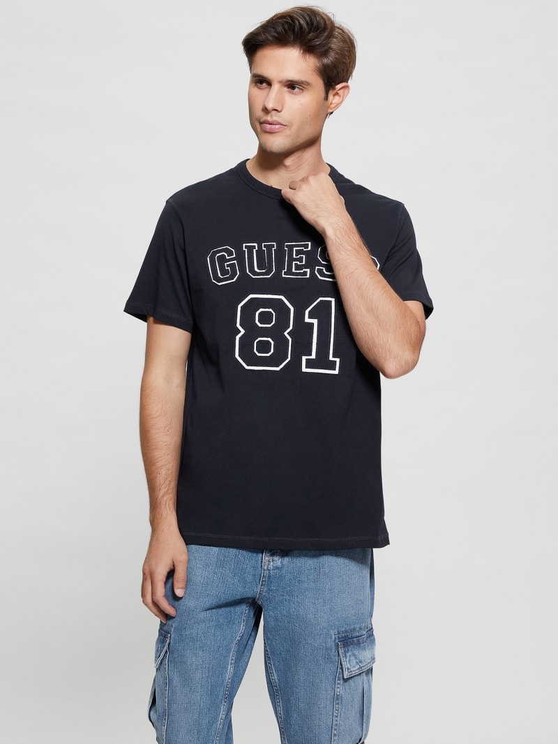 Guess Eco Signature Patch Tee - Bleu éLéGant