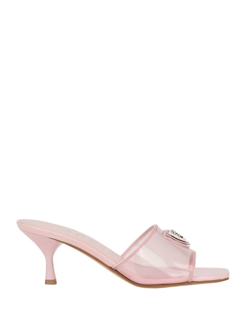 Guess Lusie Triangle Clear Kitten Mules - Light Pink 680