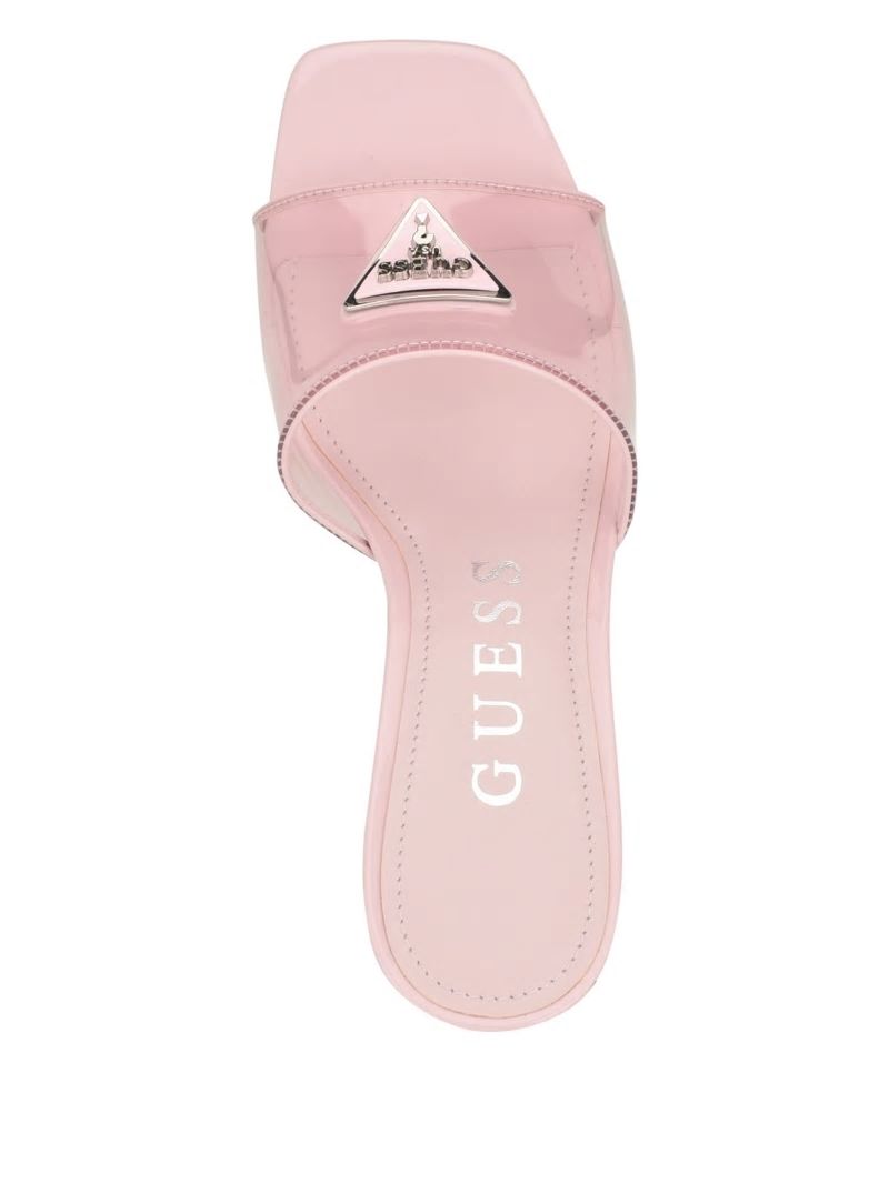 Guess Lusie Triangle Clear Kitten Mules - Light Pink 680