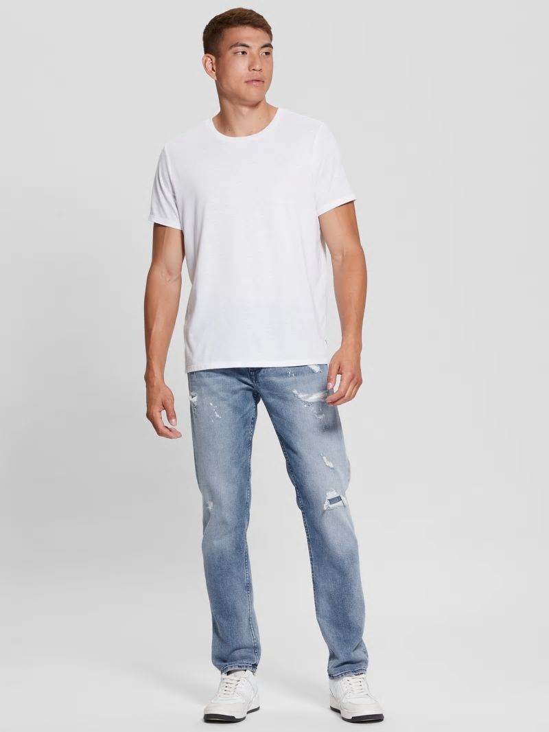 Guess Eco Rip-and-Repair Tapered Jeans - Jet Stream