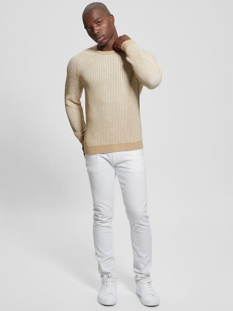 Guess Eco Allan Wool-Blend Sweater - Neutral Sand Multi