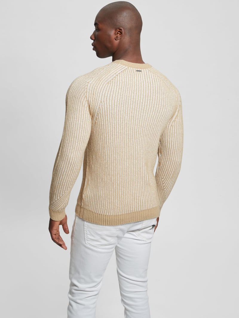 Guess Eco Allan Wool-Blend Sweater - Neutral Sand Multi