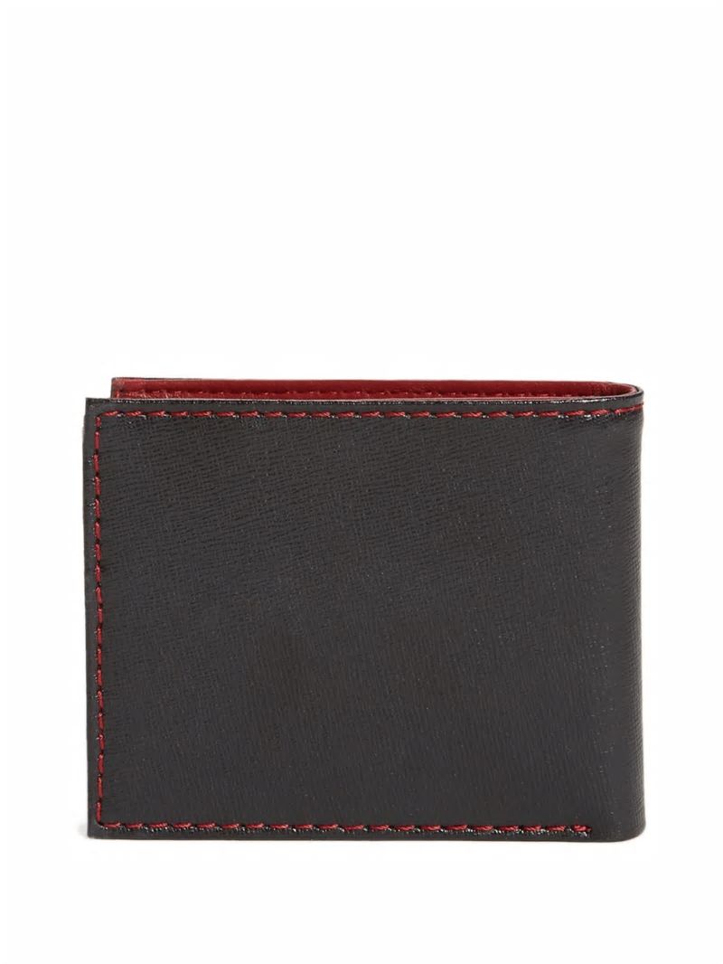 Guess Contrast Stitch Slimfold Wallet - Black