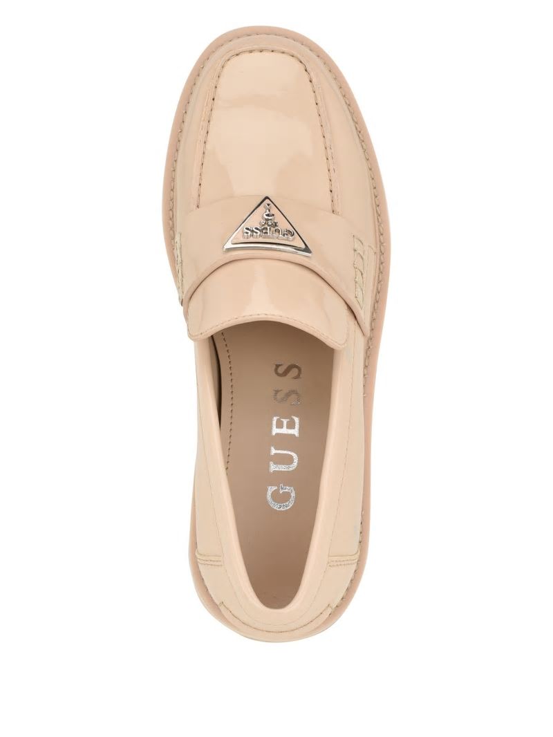 Guess Shatha Triangle Loafers - Light Natural 110