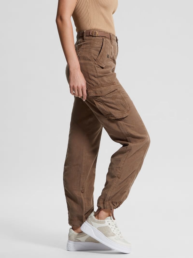 Guess Eco Nessi Cargo Pants - Silk Taupe Multi
