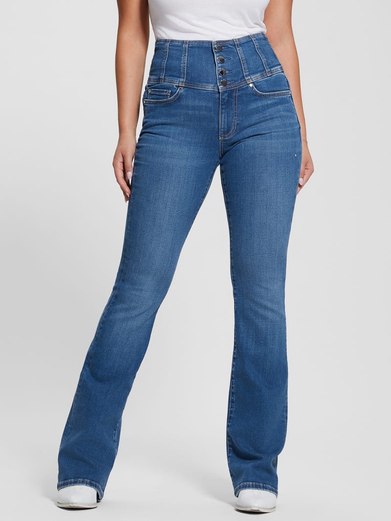 Guess Eco Corset Shape Up Flared Jeans - The Air Wash
