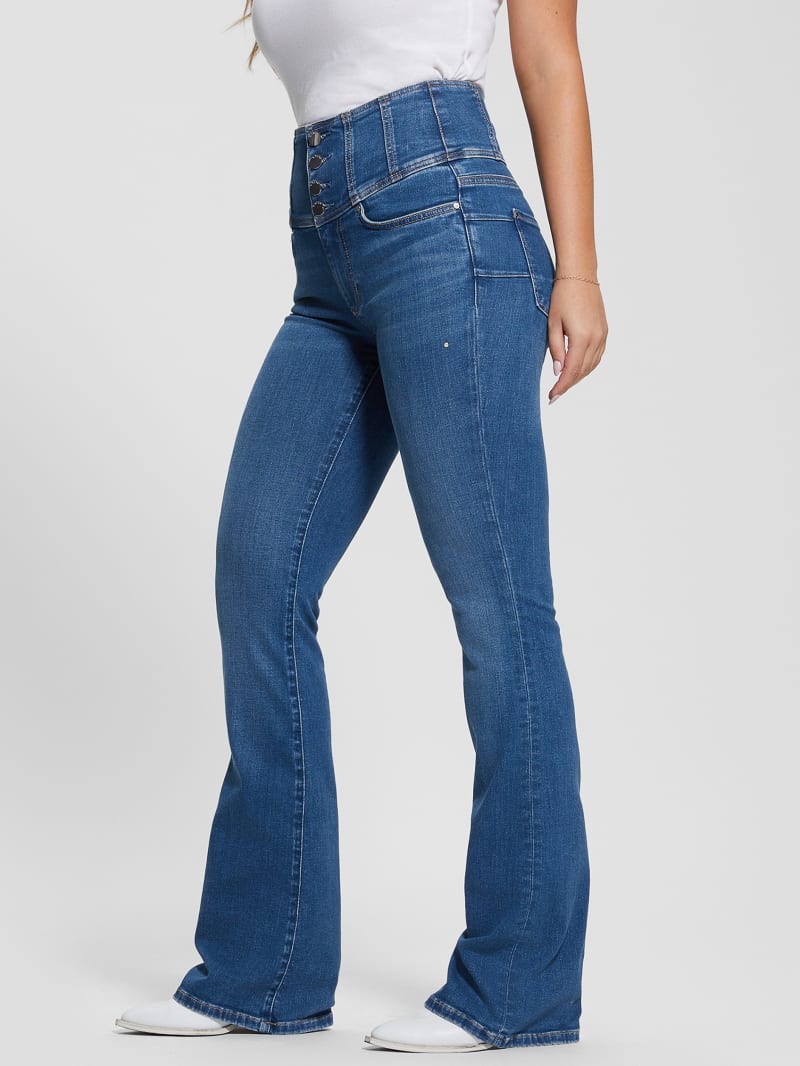 Guess Eco Corset Shape Up Flared Jeans - The Air Wash