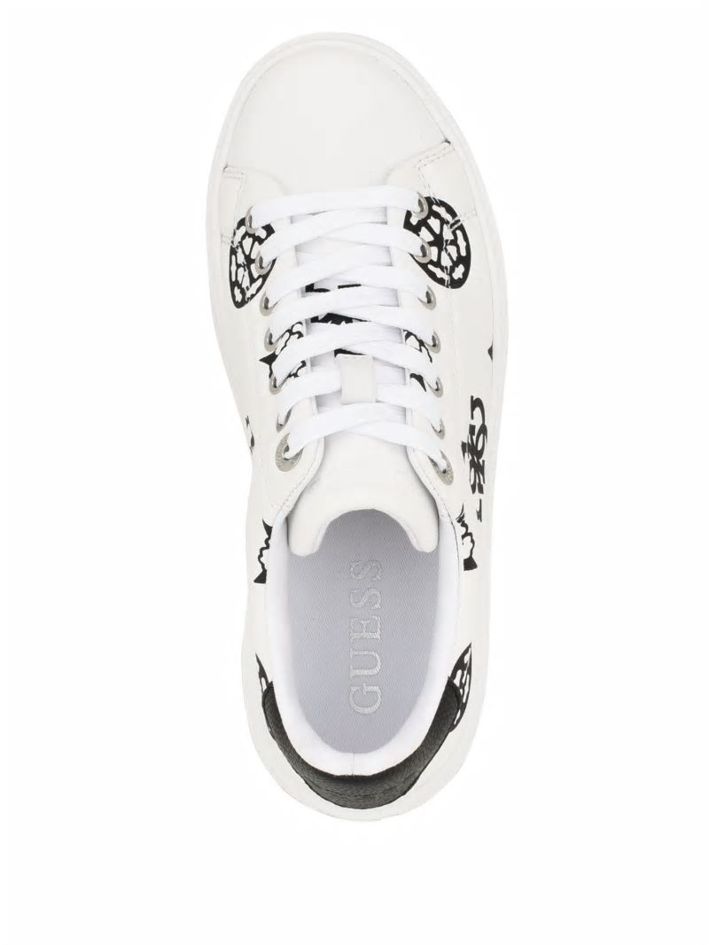 Guess Denesa Peony Low-Top Sneakers - White Logo