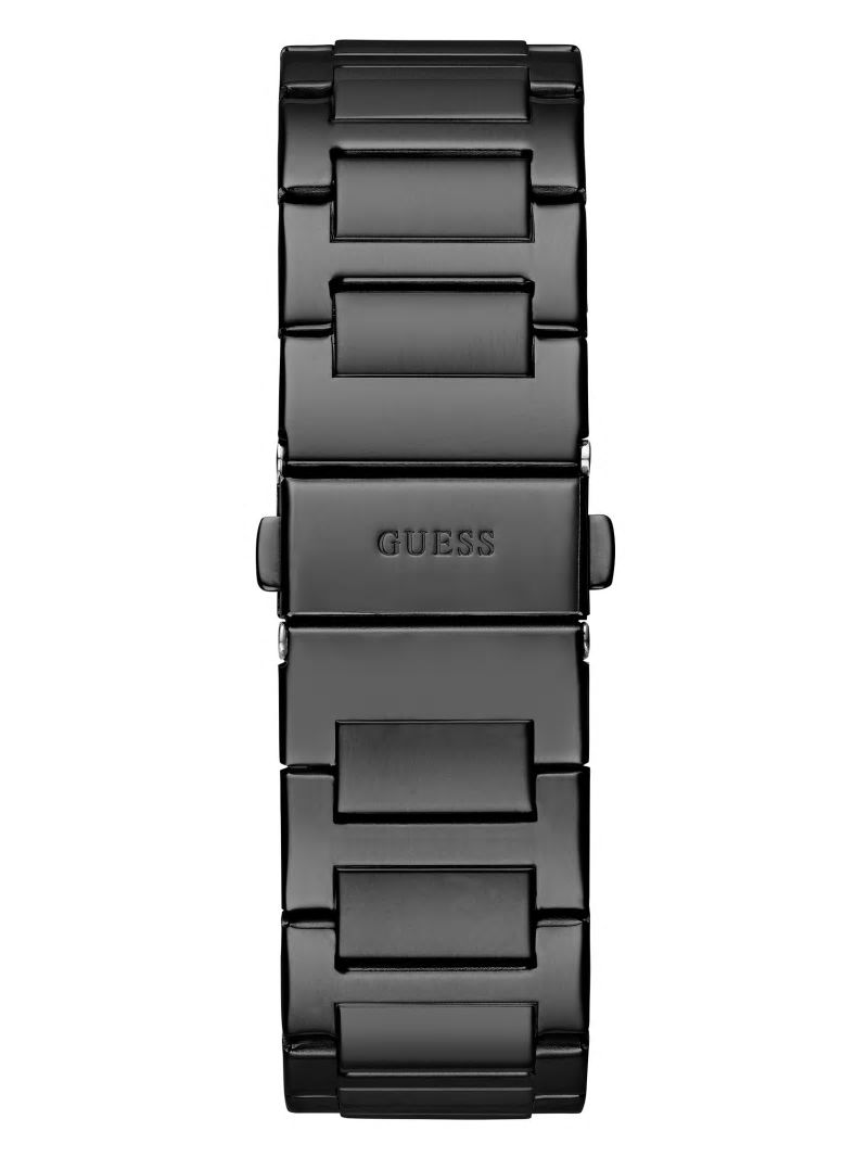 Guess Black-Tone Square Multifunction Watch - Black