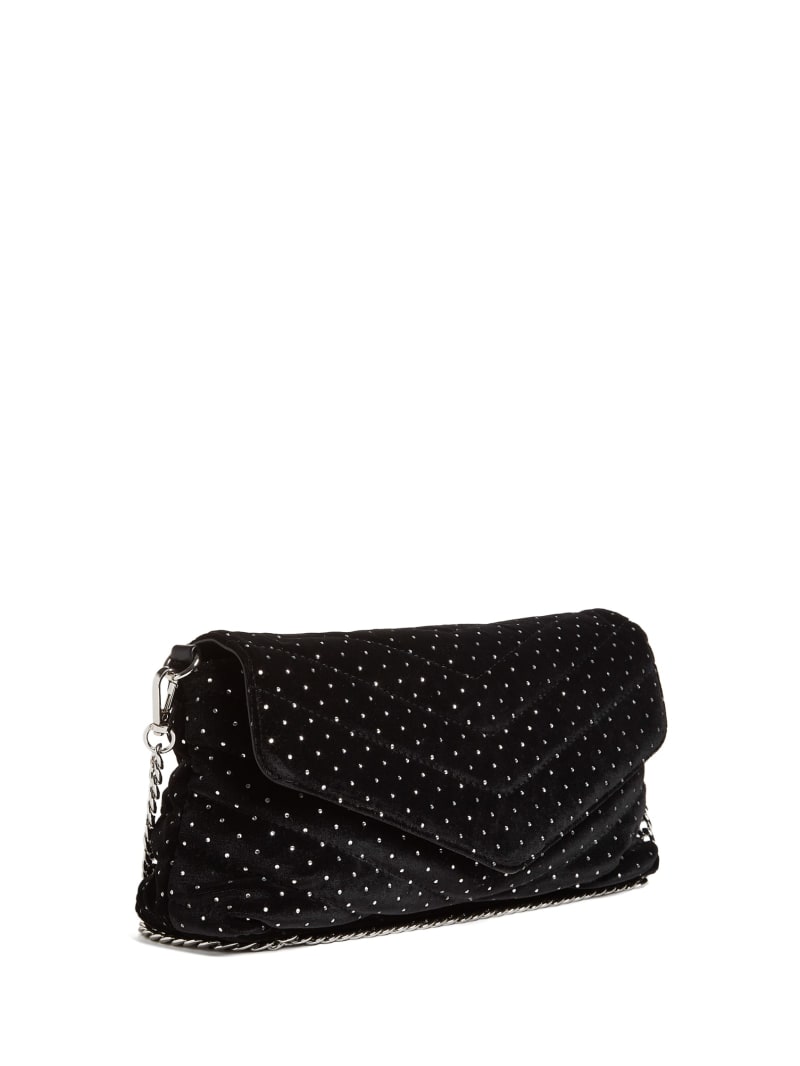 Guess Zion Shine Quilted Clutch - Black