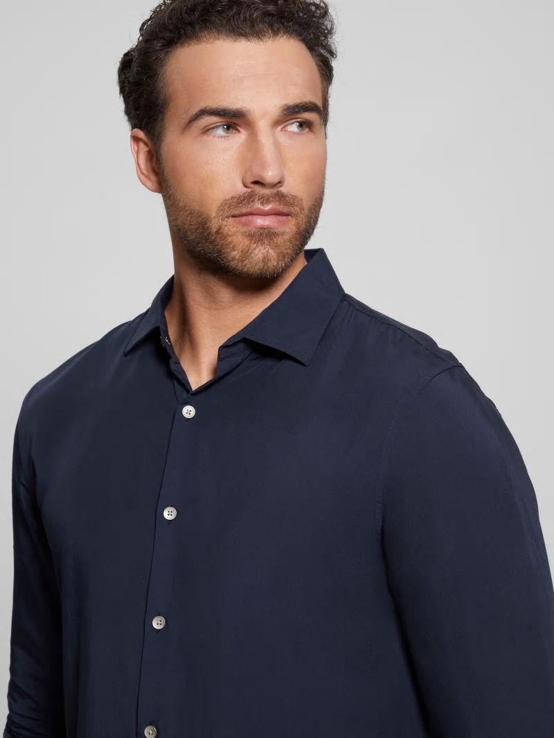 Guess Eco Sunset Long-Sleeve Shirt - Bleu éLéGant