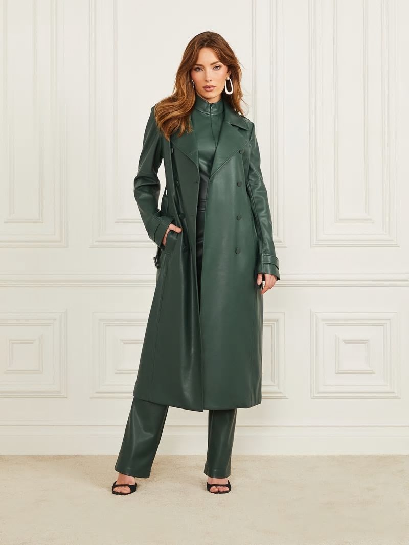 Guess Freya Faux-Leather Trench Coat - Alpine Grove