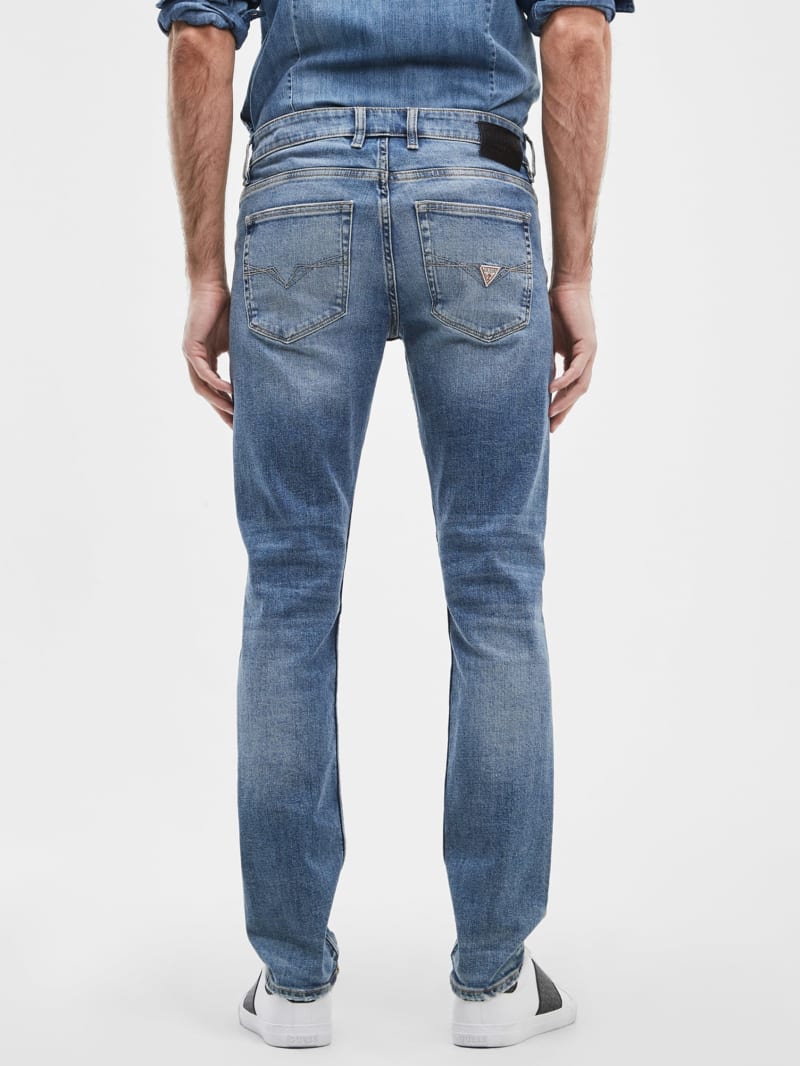 Guess Distressed Tapered Jeans - Light Tide Wash