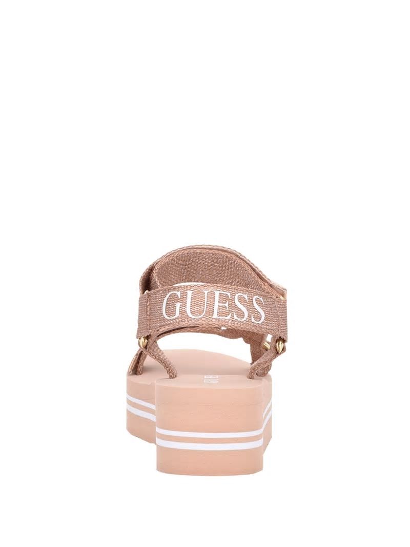 Guess Avin Platform Sport Sandals - Pink Multi Fabric