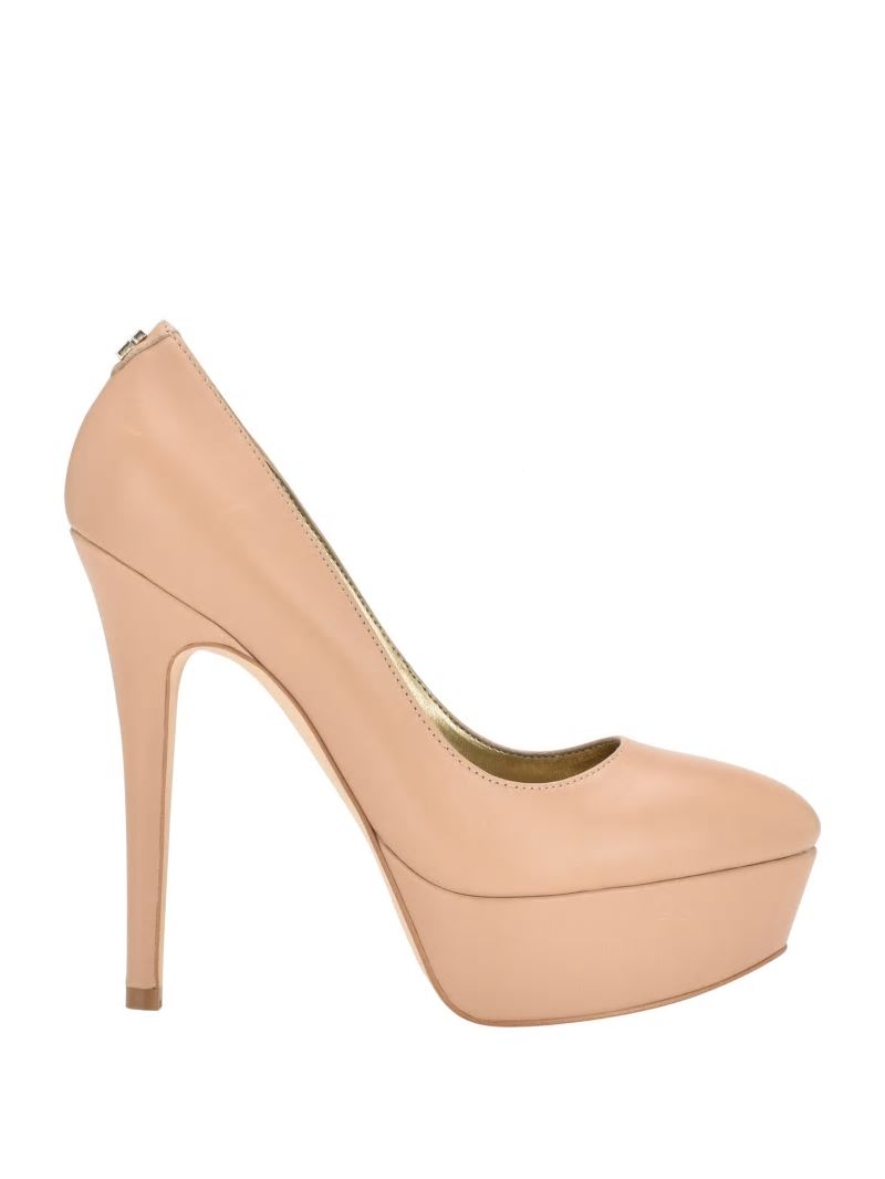 Guess Cador Leather Stiletto Heels - Light Natural 110