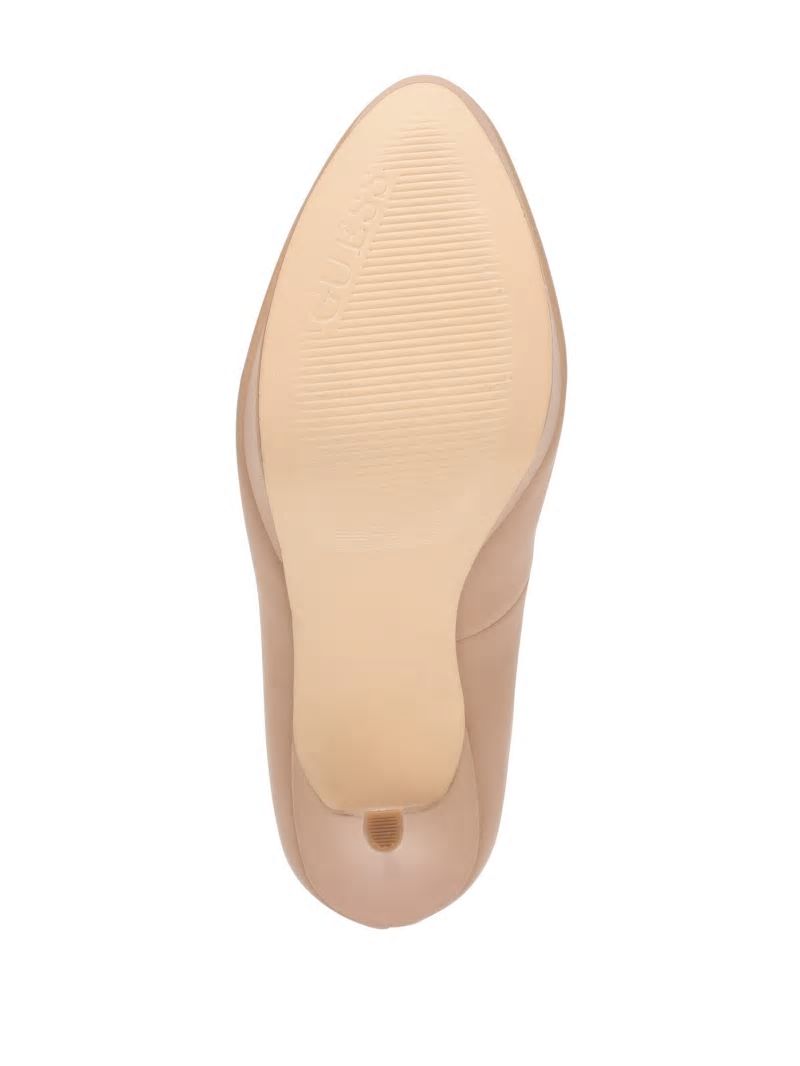 Guess Cador Leather Stiletto Heels - Light Natural 110