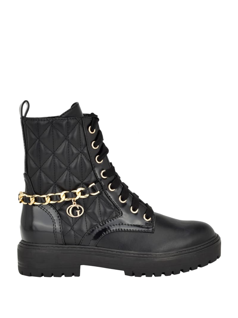 Guess Jellard Quilted Chain Moto Boots - Black 001