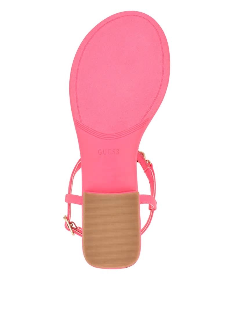 Guess Jiarella T-Strap Signature Sandal - Medium Pink