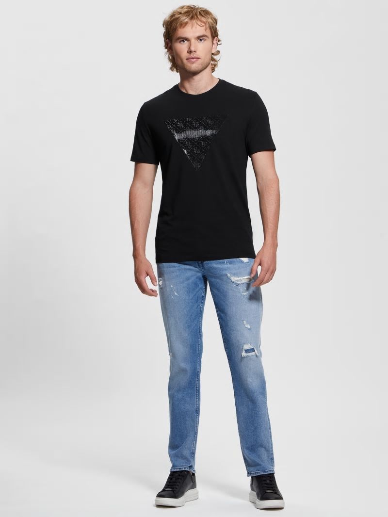 Guess Eco Triangle Crewneck Tee - Black