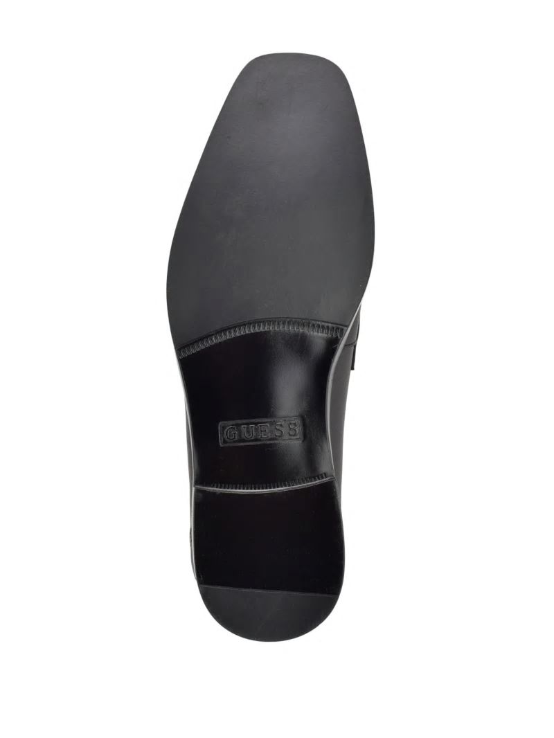 Guess Hemmer Triangle Logo Loafers - Black Leather