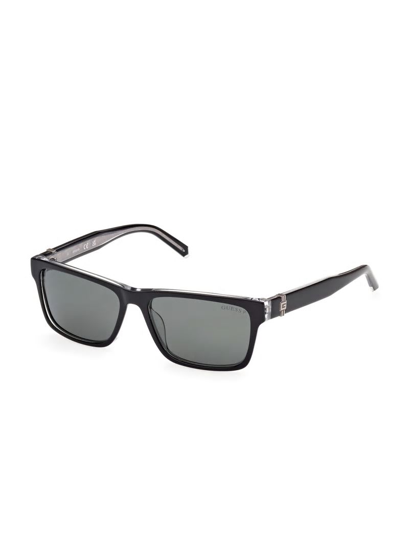 Guess Myles Plastic Square G Cube Sunglasses - Black