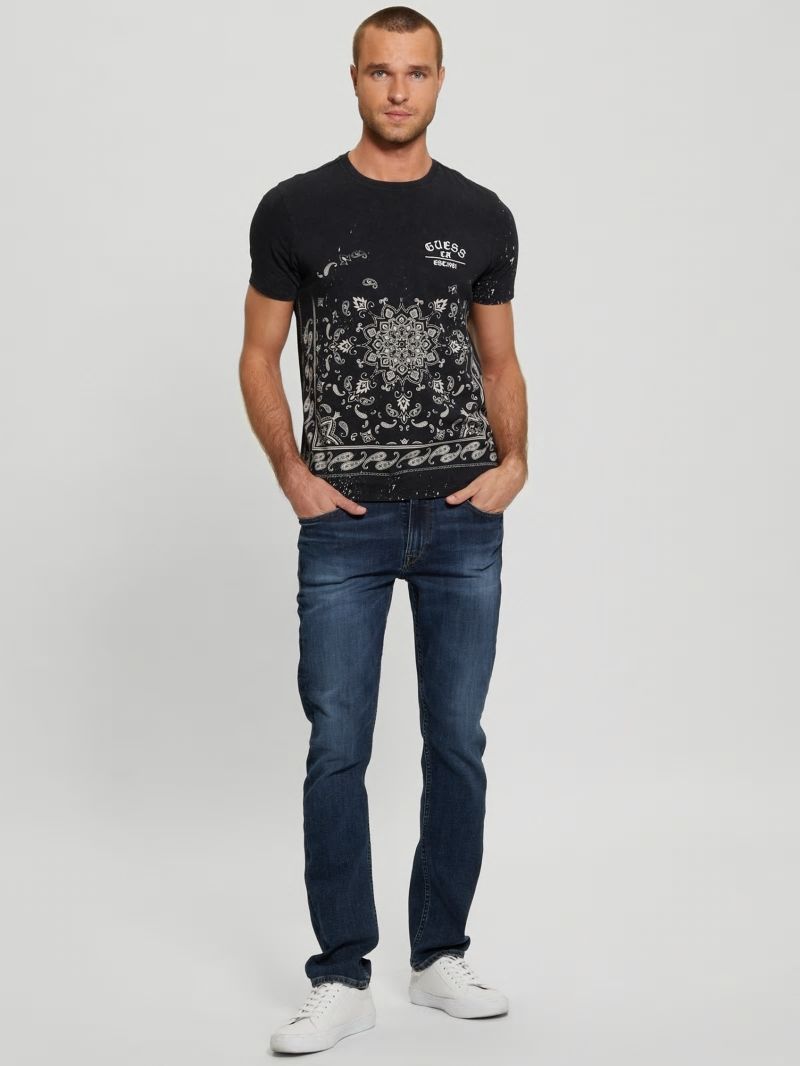 Guess Bandana Border Tee - Jet Black Multi