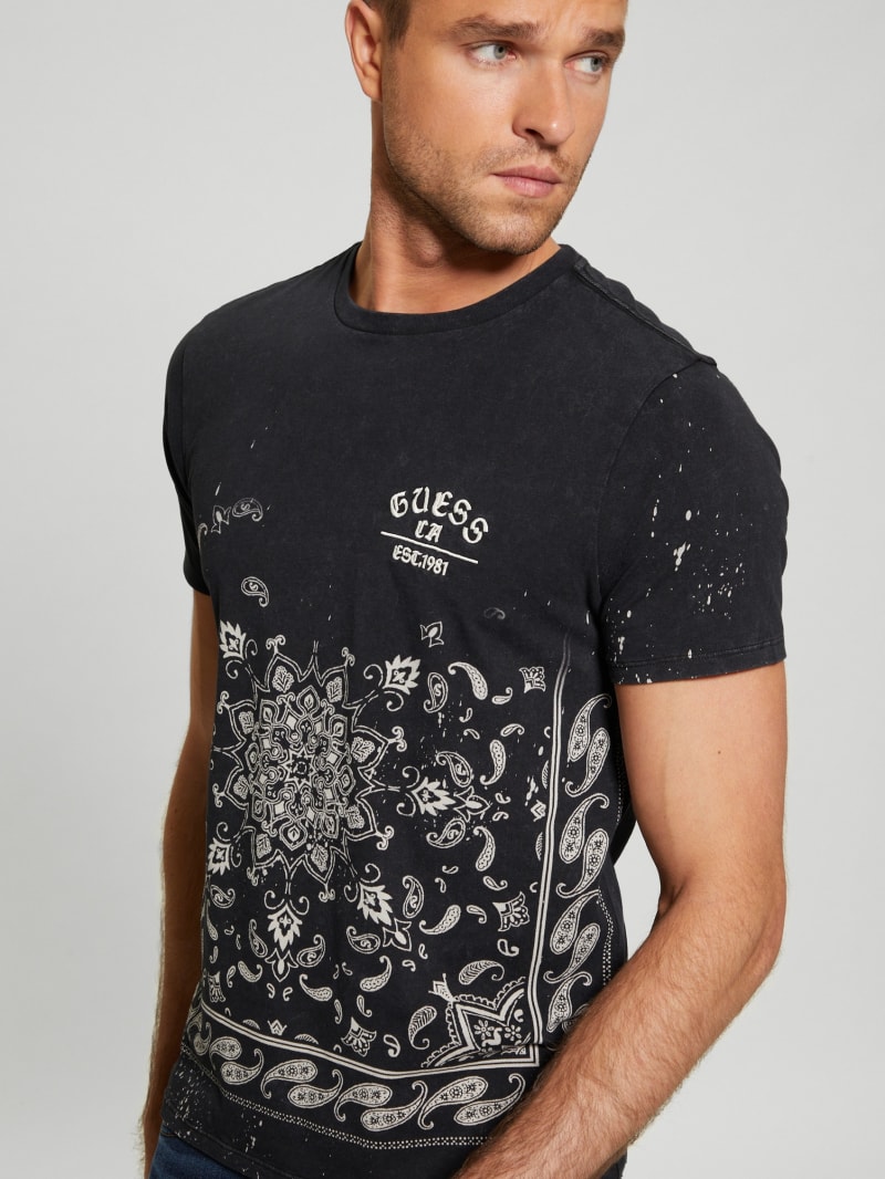 Guess Bandana Border Tee - Jet Black Multi