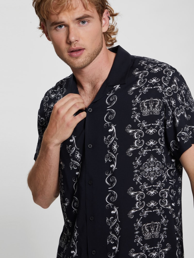 Guess Eco Royal Scroll Shirt - Royal Scroll