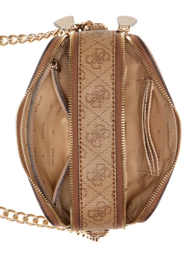 Guess Noelle Quatto G Camera Crossbody - Latte Logo