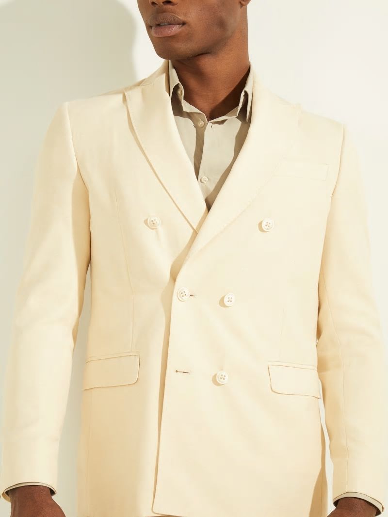 Guess Eco Double Breasted Blazer - Creme Brulee