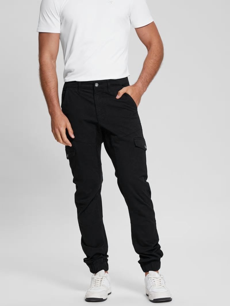 Guess New Kombat Tapered Twill Pants - Black