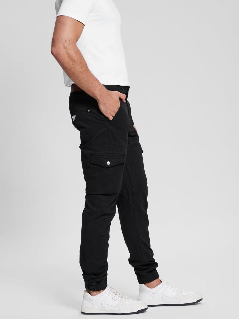 Guess New Kombat Tapered Twill Pants - Black