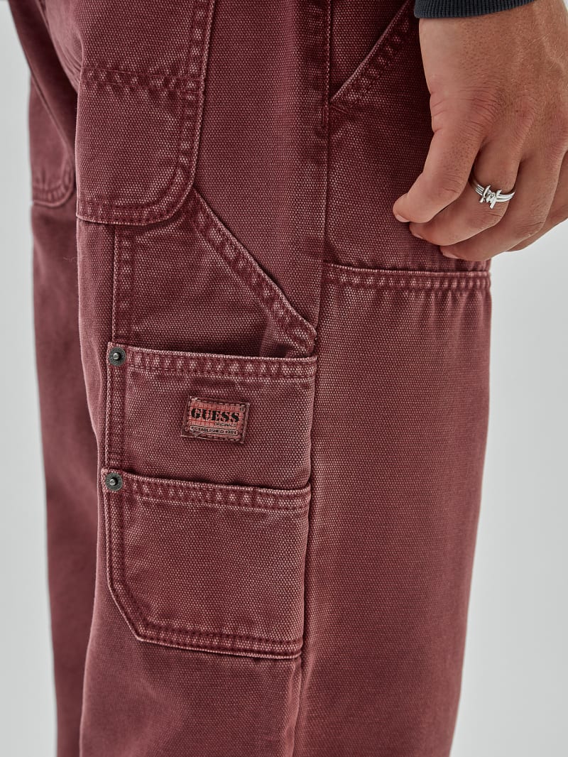 Guess GUESS Originals Canvas Carpenter Pant - Washed Red Canvas