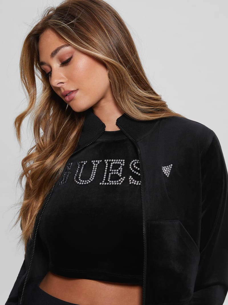 Guess Eco Couture Full-Zip Sweatshirt - Black