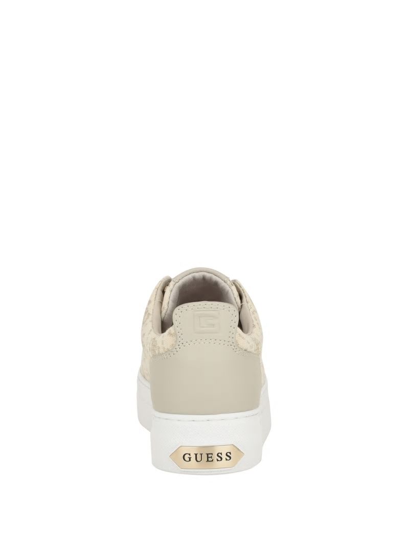 Guess Giaa Logo Print Low-Top Sneakers - Gold