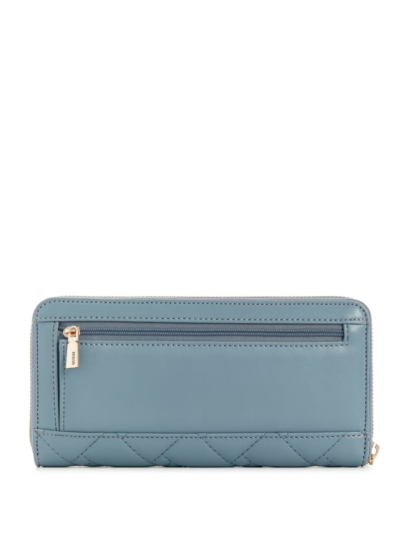 Guess Alanna Large Zip-Around Wallet - Light Denim