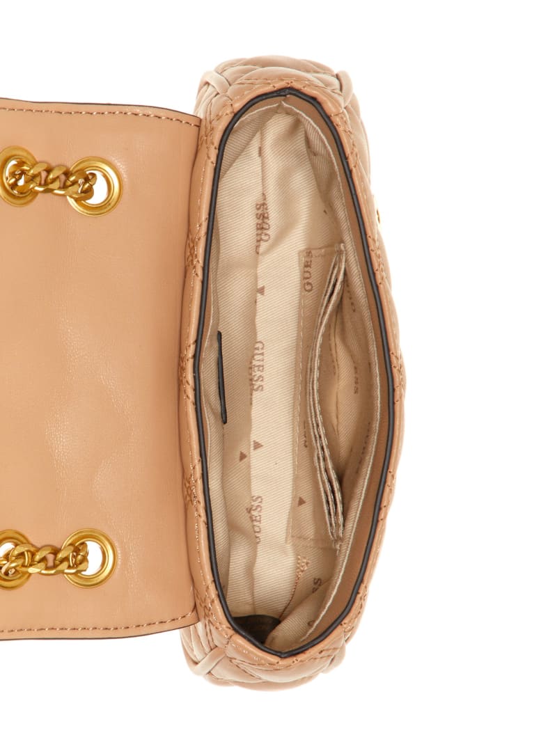 Guess Giully Mini Convertible Crossbody - Beige Overflow