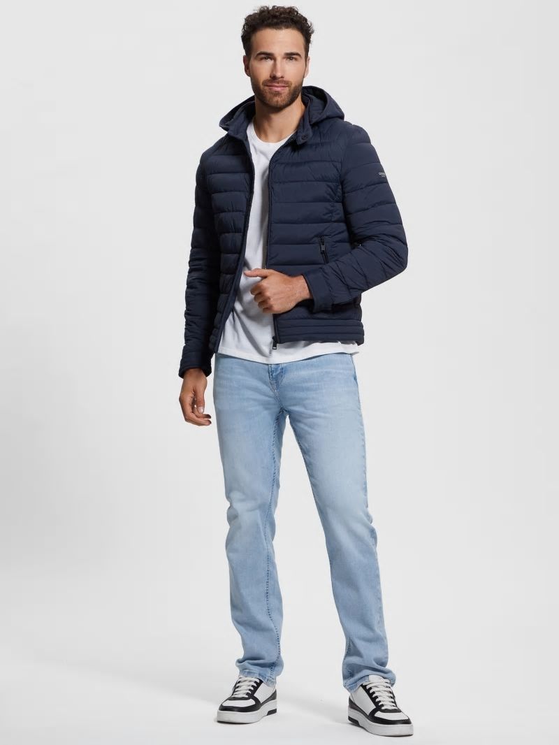 Guess Eco Tech-Stretch Hooded Jacket - Bleu éLéGant