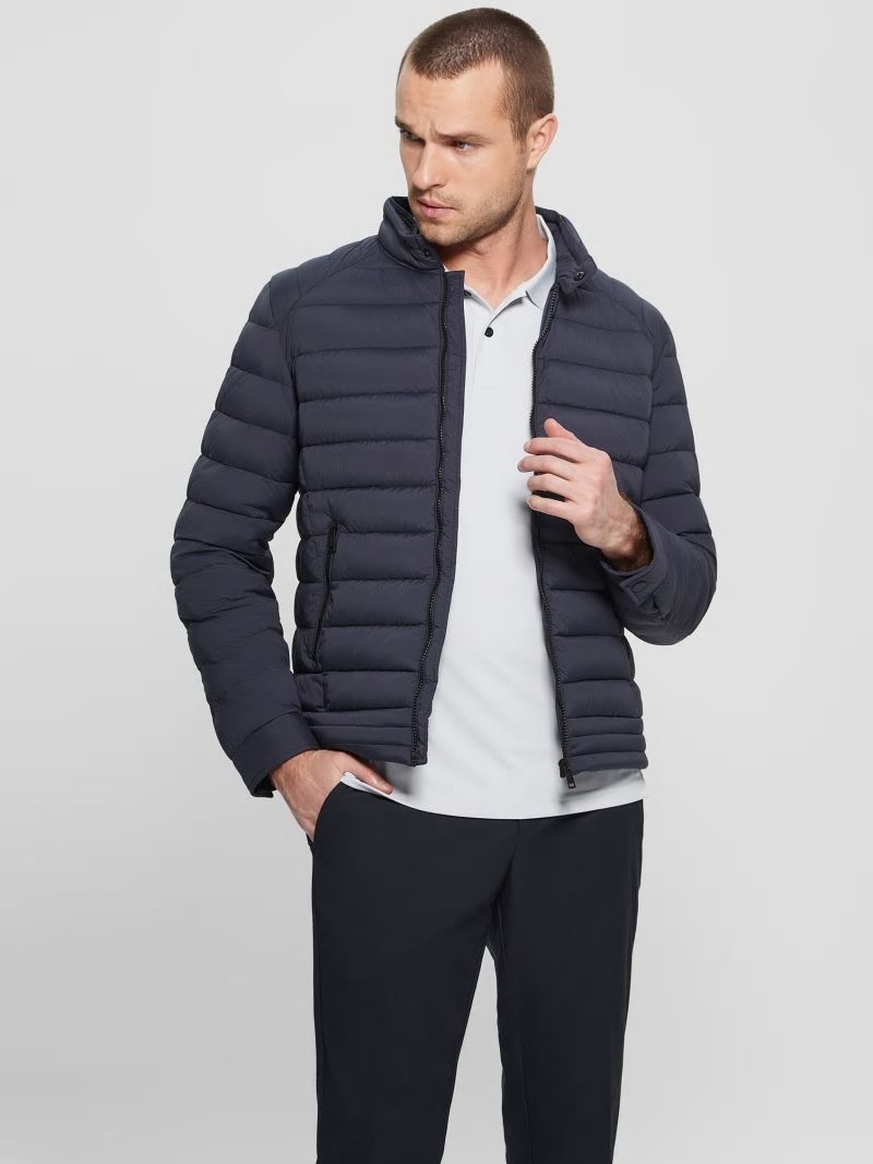 Guess Eco Tech-Stretch Hooded Jacket - Bleu éLéGant