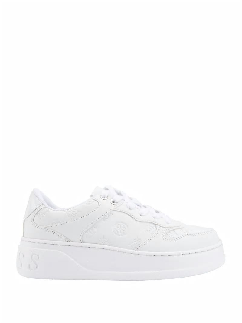 Guess Cleva Logo Low-Top Sneakers - Wht Floral