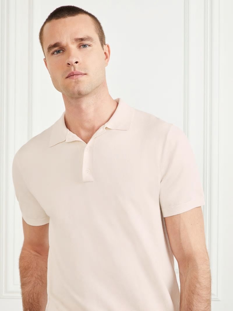 Guess Formal Performance Polo - Salt White