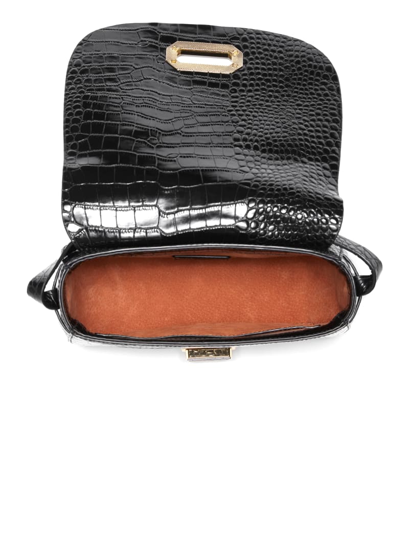 Guess Crocodile Saddle Bag - Black