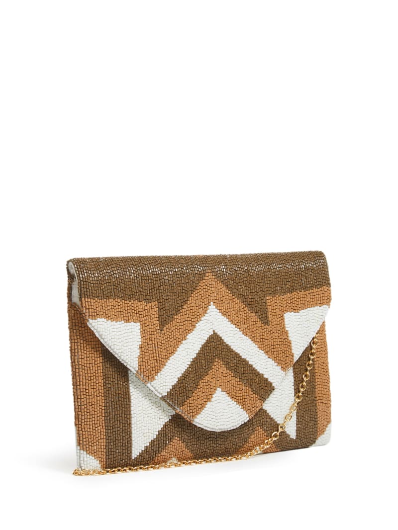 Guess Beaded Clutch - White