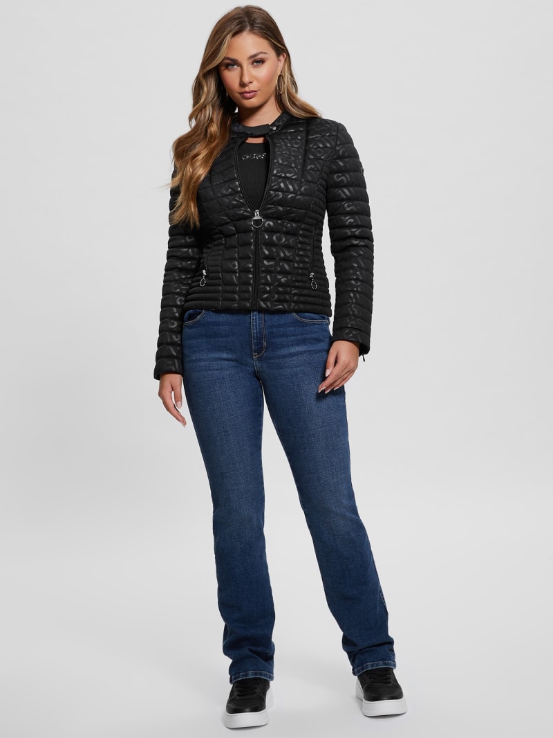 Guess Vona Quilted Logo Jacket - Black