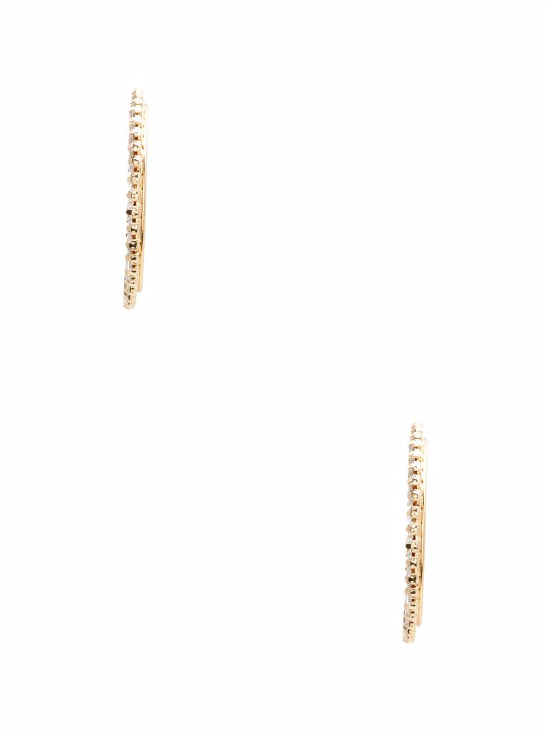 Guess Baguette Hoop Earrings - Gold